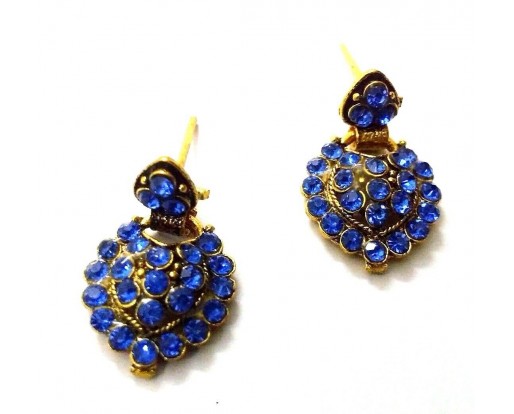 Golden Oxidized Earrings Ethnic Traditional Imitation Jewelry Drop Dangle - EA43